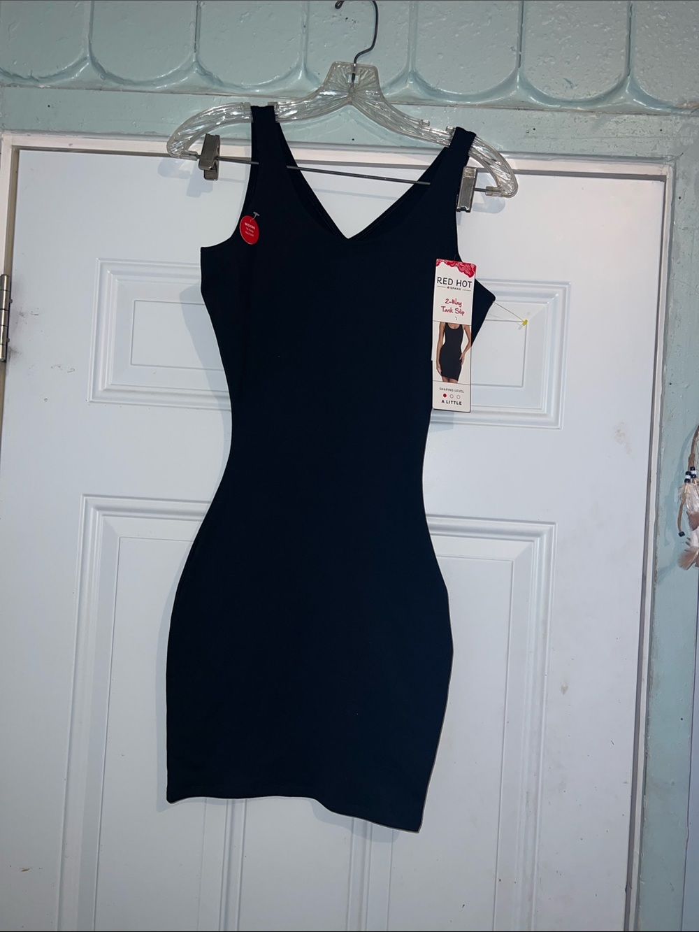 SPANX Black V-Neck Tank Mini Dress